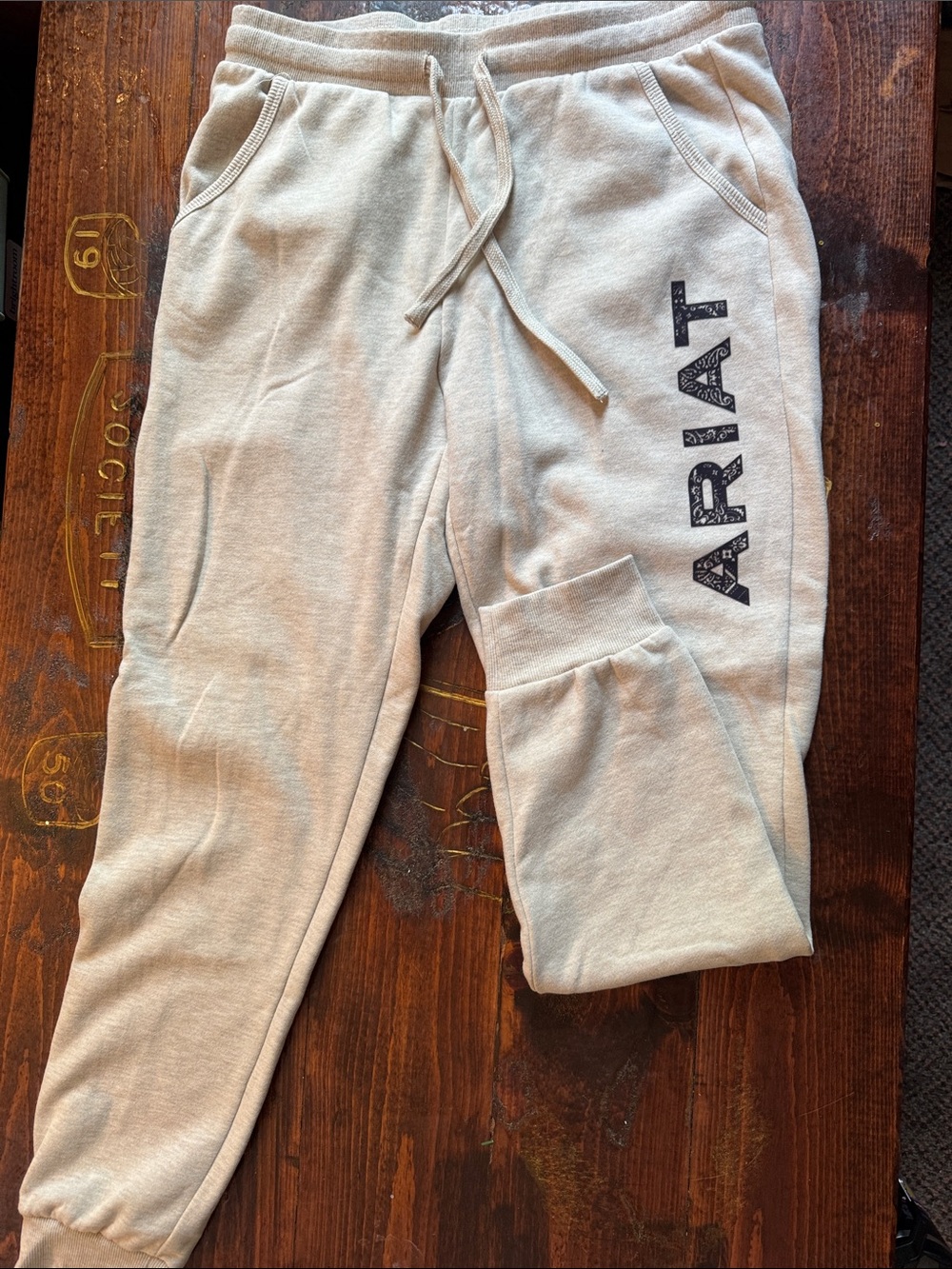 Arias Cream Logo Jogger Sweatpants